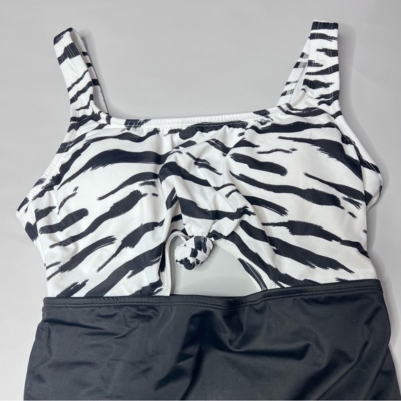 Nwt Beach Betty Women's Slimming Control Tie-Front Cut Out One Piece Swimsuit M - Picture 6 of 14